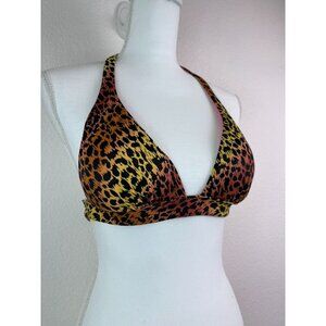Victoria's Secret women's small animal print halter tie push up bikini swim‎ top